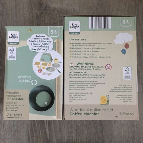 NIB ALDI Bee Happy Wooden Appliance Coffeemaker & Toaster Breakfast Bundle - Picture 3 of 7